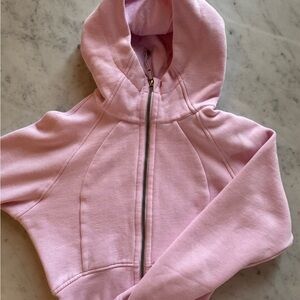 Lululemon Cropped Scuba Full-Zip Hoodie in Pink Milkshake Size 6